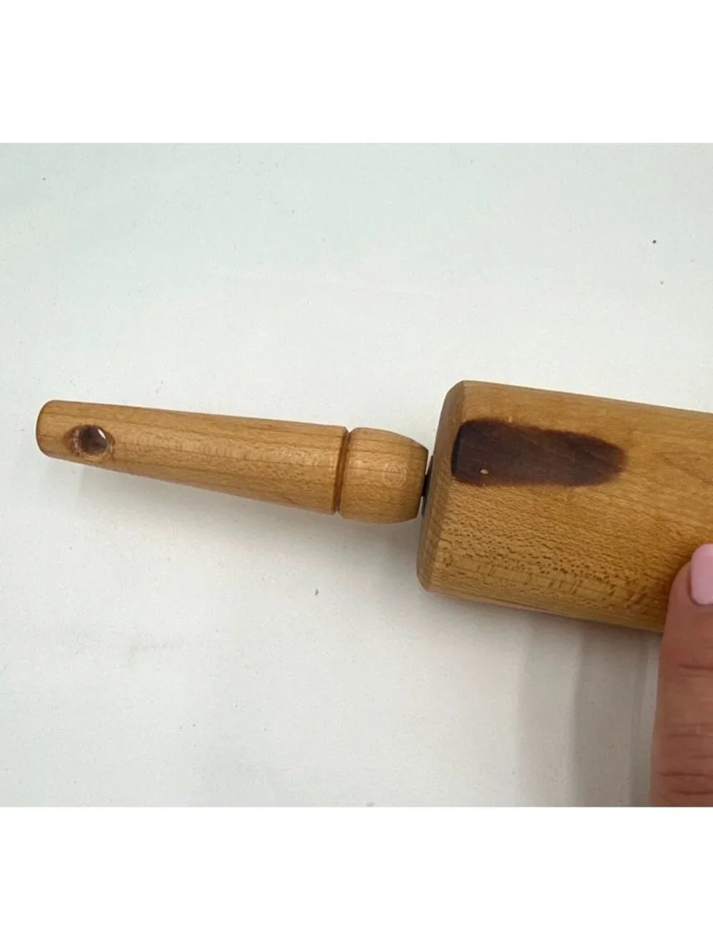 Vintage Wooden Rolling Pin With Tapered Handles 17